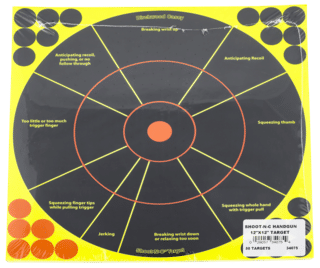 Birchwood Casey Shoot-N-C 12” Targets with handgun trainer design